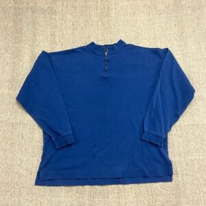 Vintage Gap Long Sleeve Shirt Mens Large Blue 1990s 1/4 Zip